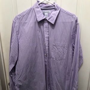 Purple and white button down